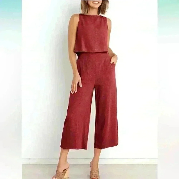ANRABESS Pants - ANRABESS 2 Piece Linen Set
